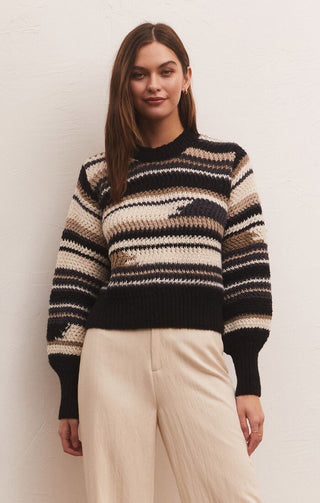 Asheville Stripe Sweater Black