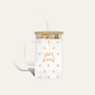 NEW! Square Glass Cup With Handle - Girl Gang