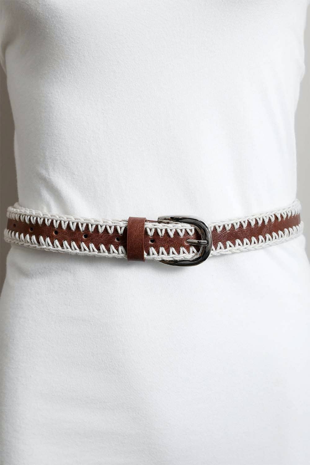 Crochet Vegan Leather Belt