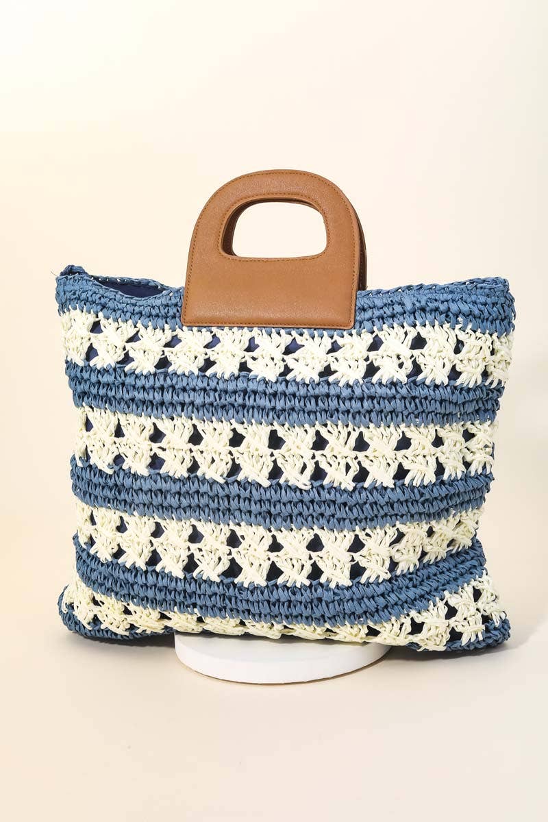 Square Stripe Pattern Braided Bag
