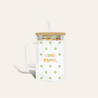 NEW! Square Glass Cup With Handle - Cool Mom