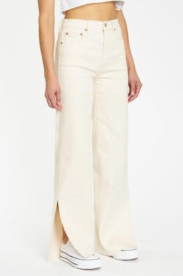 Far Out With Side Slit Denim Pant