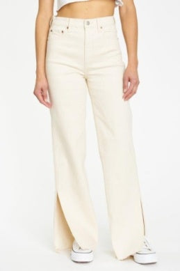 Far Out With Side Slit Denim Pant